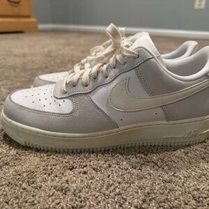 Nike Cream and White Air Force 1 Sneakers